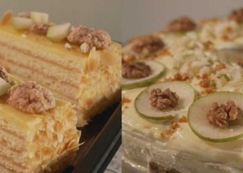 Backduell: Frischer Birnenkuchen gegen Birnen-Weinschnitte