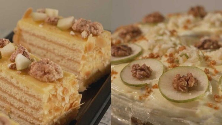 Backduell: Frischer Birnenkuchen gegen Birnen-Weinschnitte