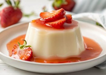 Bayerische Creme mit Erdbeersauce