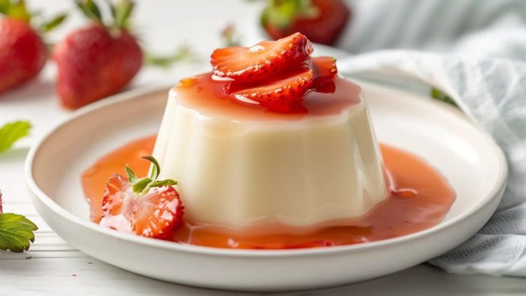 Bayerische Creme mit Erdbeersauce