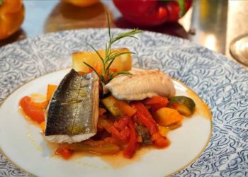 Gebratene Saiblingsfilets mit Peperonata