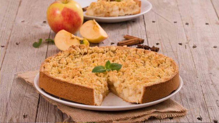 Rezept für Apfelkuchen mit Pudding: Dieser Streuselkuchen ist genial!