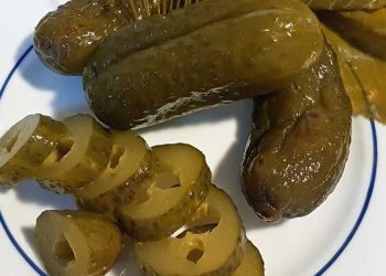 Rezept: Salzgurken mit Knoblauch und Kirschblättern