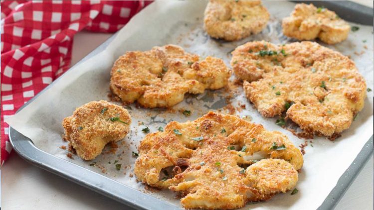 Schnelles Blumenkohlschnitzel aus der Pfanne