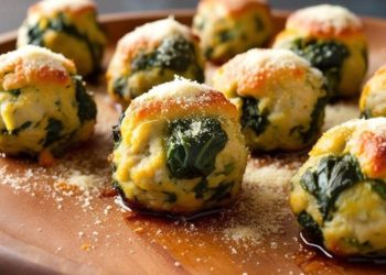 Käsige Kartoffel-Spinat-Bällchen
