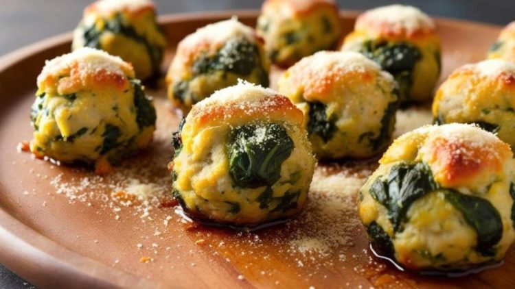 Käsige Kartoffel-Spinat-Bällchen