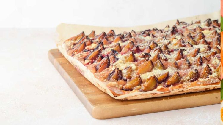 Rezept für Pflaumenkuchen mit Streuseln à la francaise