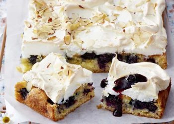Sommerlicher Heidelbeer-Baiserkuchen