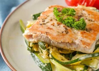 Zucchini-Lachs-Lasagne
