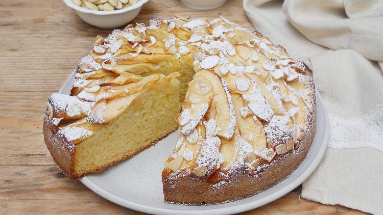 5-Minuten Apfel Ricotta Mandel Kuchen