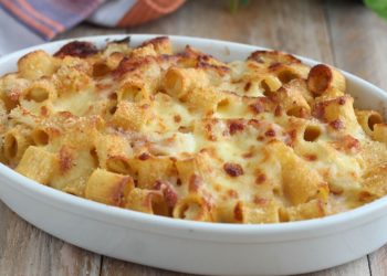 Blumenkohl-Pasta mit Speck aus der Heißluftfritteuse