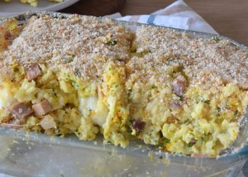 Pikanter Reisauflauf mit Mozzarella