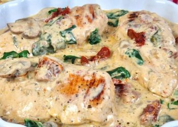 Cremiges Hähnchen mit Pilzen