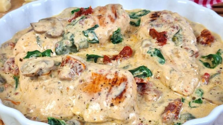 Cremiges Hähnchen mit Pilzen