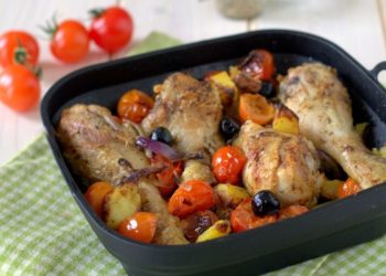 Mediterrane Hähnchenkeulen aus der Heißluftfritteuse
